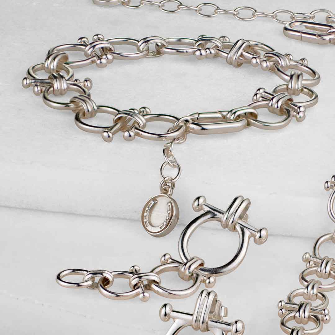 Bocara - Horse Bit Equestrian Link Bracelet in Silver Urban-Equestrian