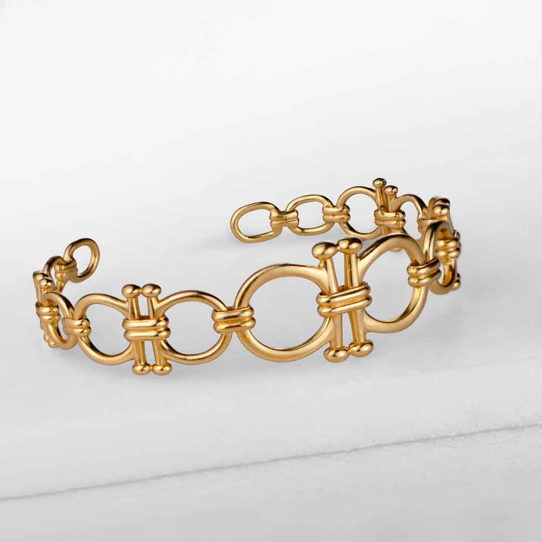 Bocara - Horse Bit Equestrian Wrist Cuff in Gold Urban-Equestrian