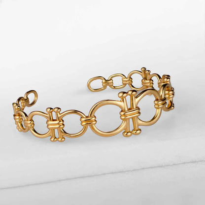 Bocara - Horse Bit Equestrian Wrist Cuff in Gold Urban-Equestrian