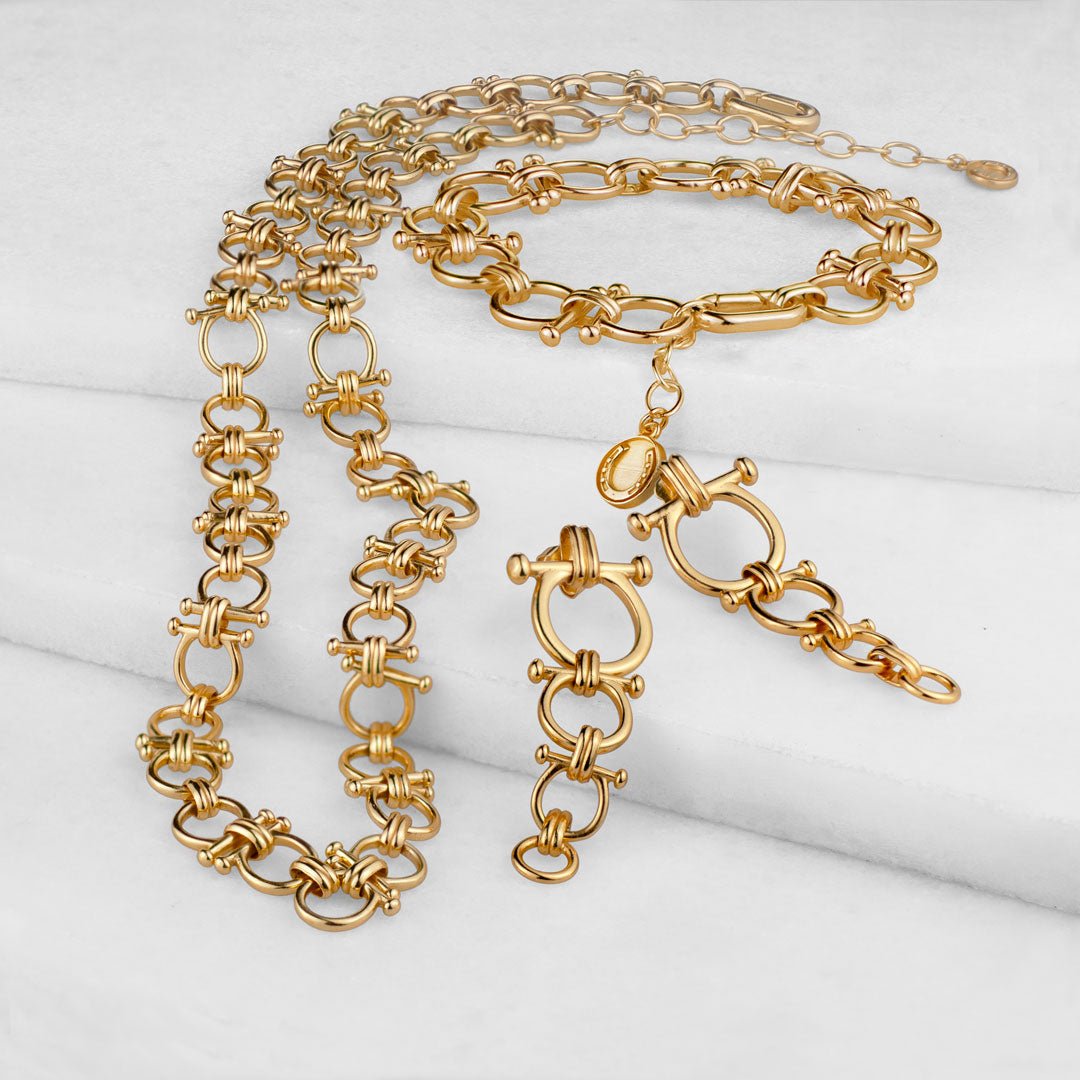 Bocara - Horse Bit Equestrian Link Bracelet in Gold Urban-Equestrian