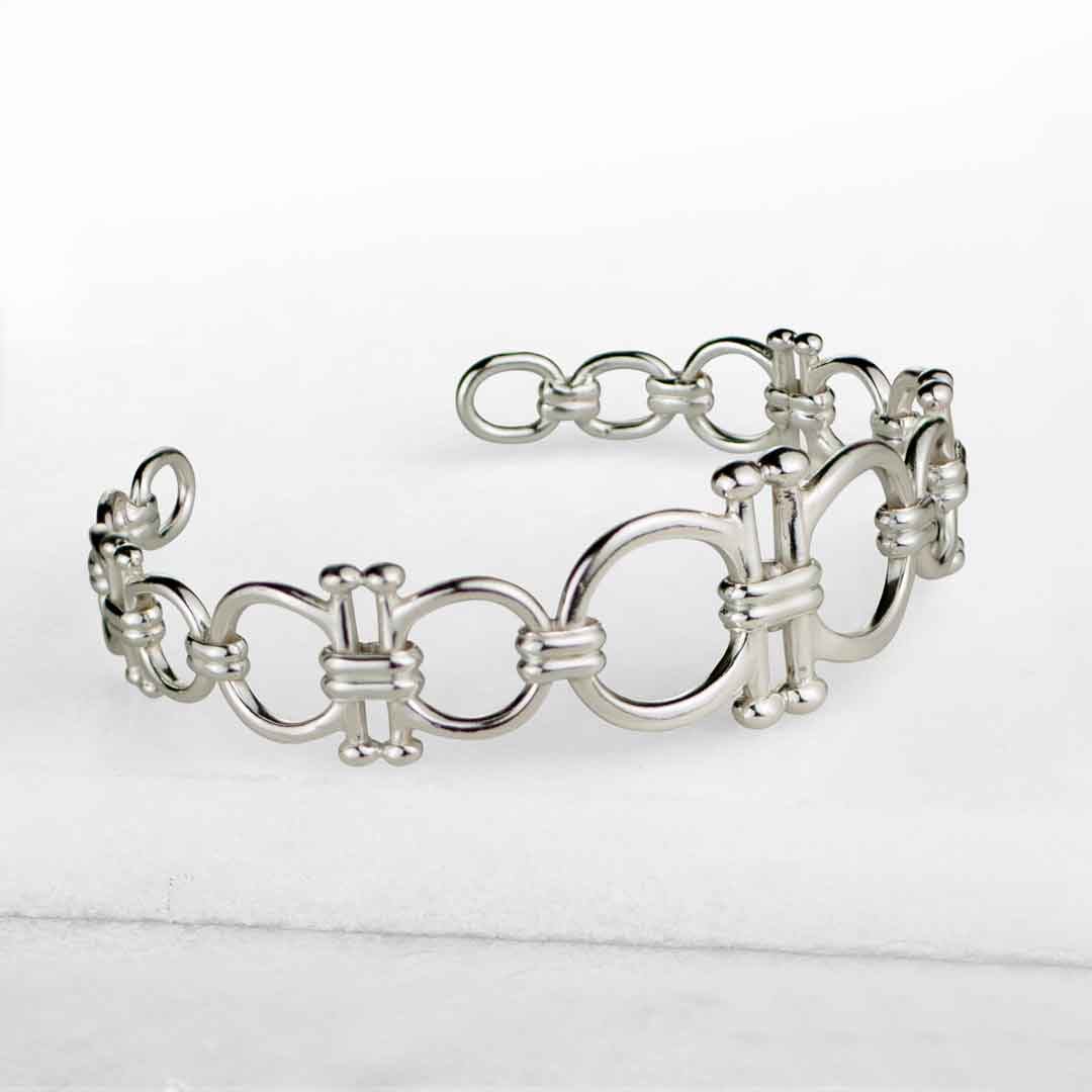 Bocara - Horse Bit Equestrian Wrist Cuff in Silver Urban-Equestrian