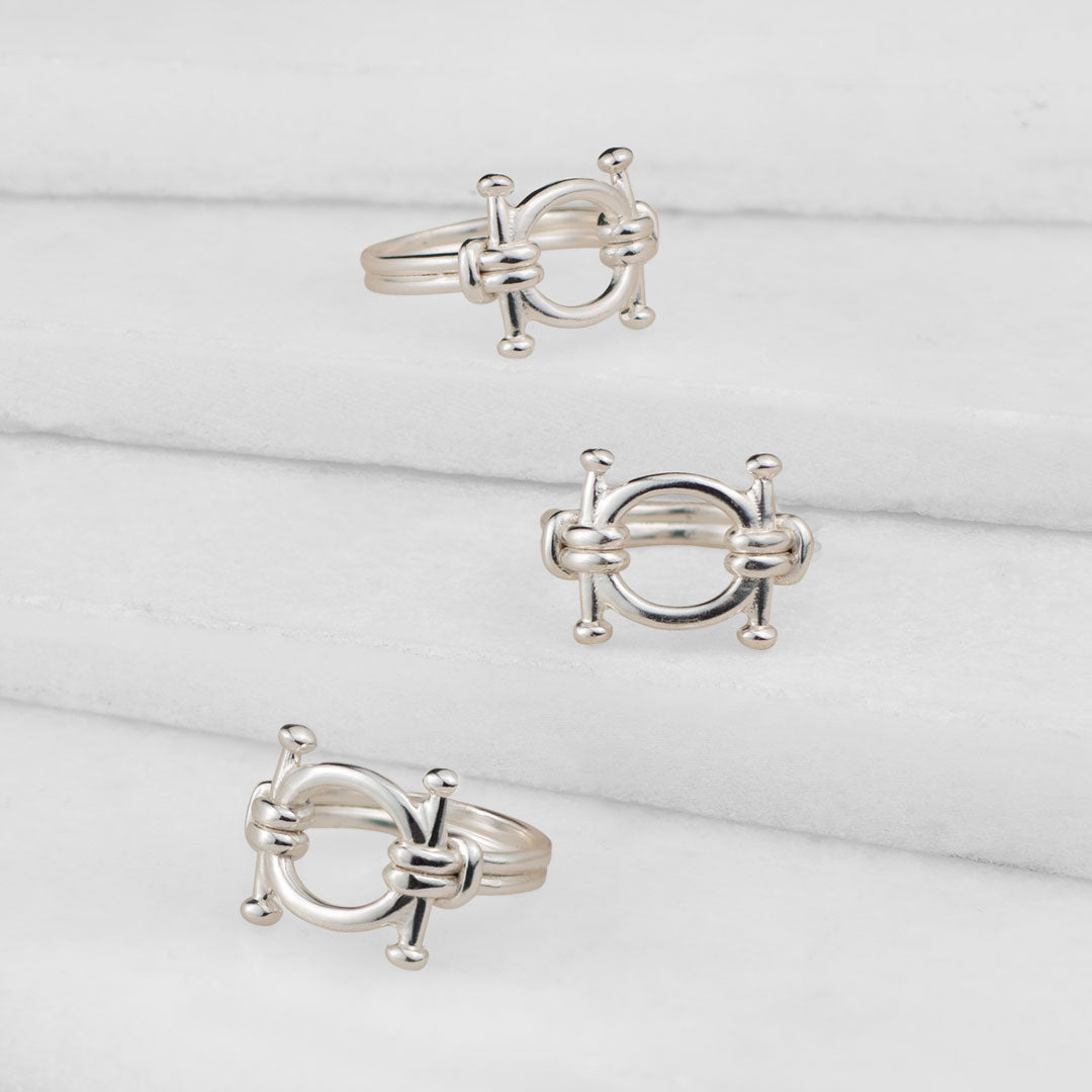 Bocara - Horse Bit Equestrian Ring in Silver Urban-Equestrian