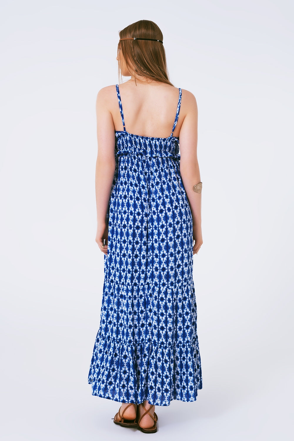 Boho Printed Strappy Maxi Dress Q2store