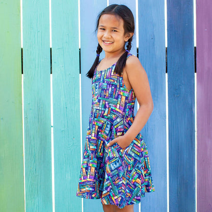 "Lost in the Stacks" Books Sleeveless Play Dress with Pockets Princess Awesome & Boy Wonder