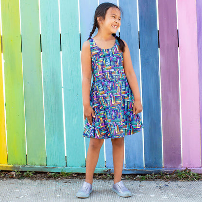 "Lost in the Stacks" Books Sleeveless Play Dress with Pockets Princess Awesome & Boy Wonder