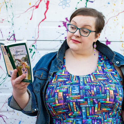 "Lost in the Stacks" Adult Books Sleeveless Dress with Pockets Princess Awesome & Boy Wonder