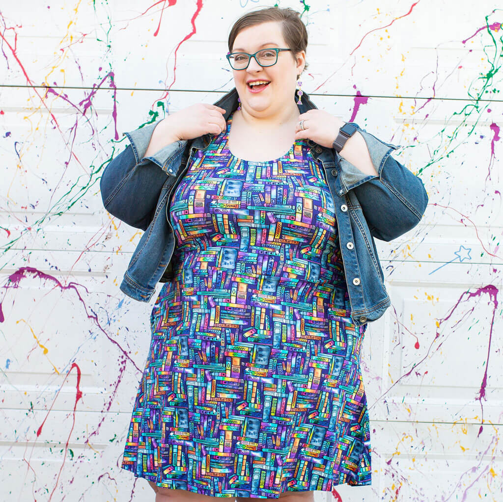 "Lost in the Stacks" Adult Books Sleeveless Dress with Pockets Princess Awesome & Boy Wonder