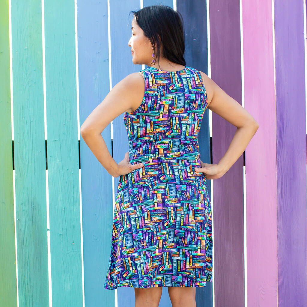"Lost in the Stacks" Adult Books Sleeveless Dress with Pockets Princess Awesome & Boy Wonder