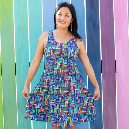 "Lost in the Stacks" Adult Books Sleeveless Dress with Pockets Princess Awesome & Boy Wonder