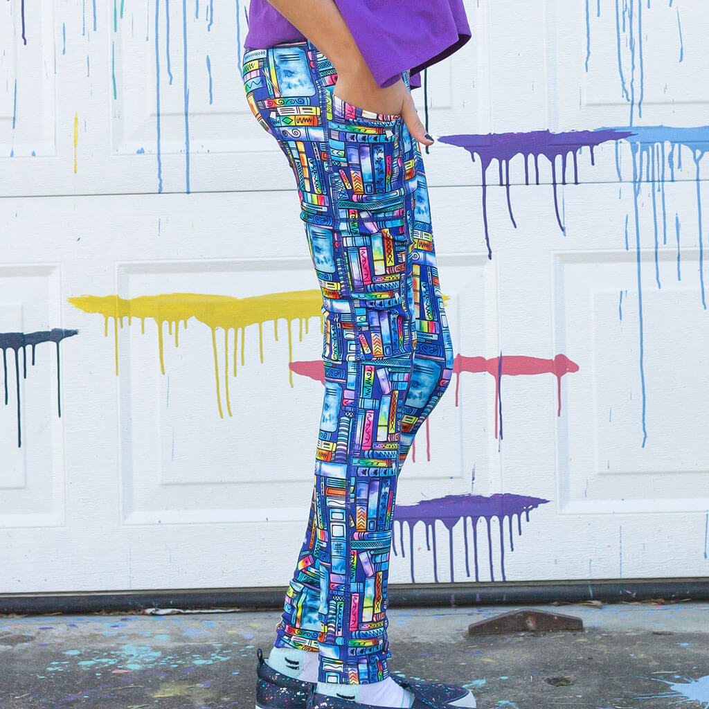 "Lost in the Stacks" Books Leggings with Pockets Princess Awesome & Boy Wonder
