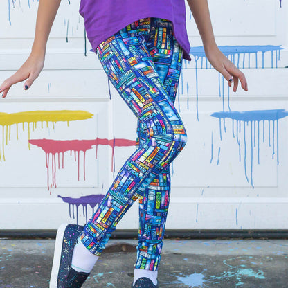 "Lost in the Stacks" Books Leggings with Pockets Princess Awesome & Boy Wonder