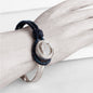 Bosal - Leather laced Horseshoe Bracelet in Black and Silver Urban-Equestrian