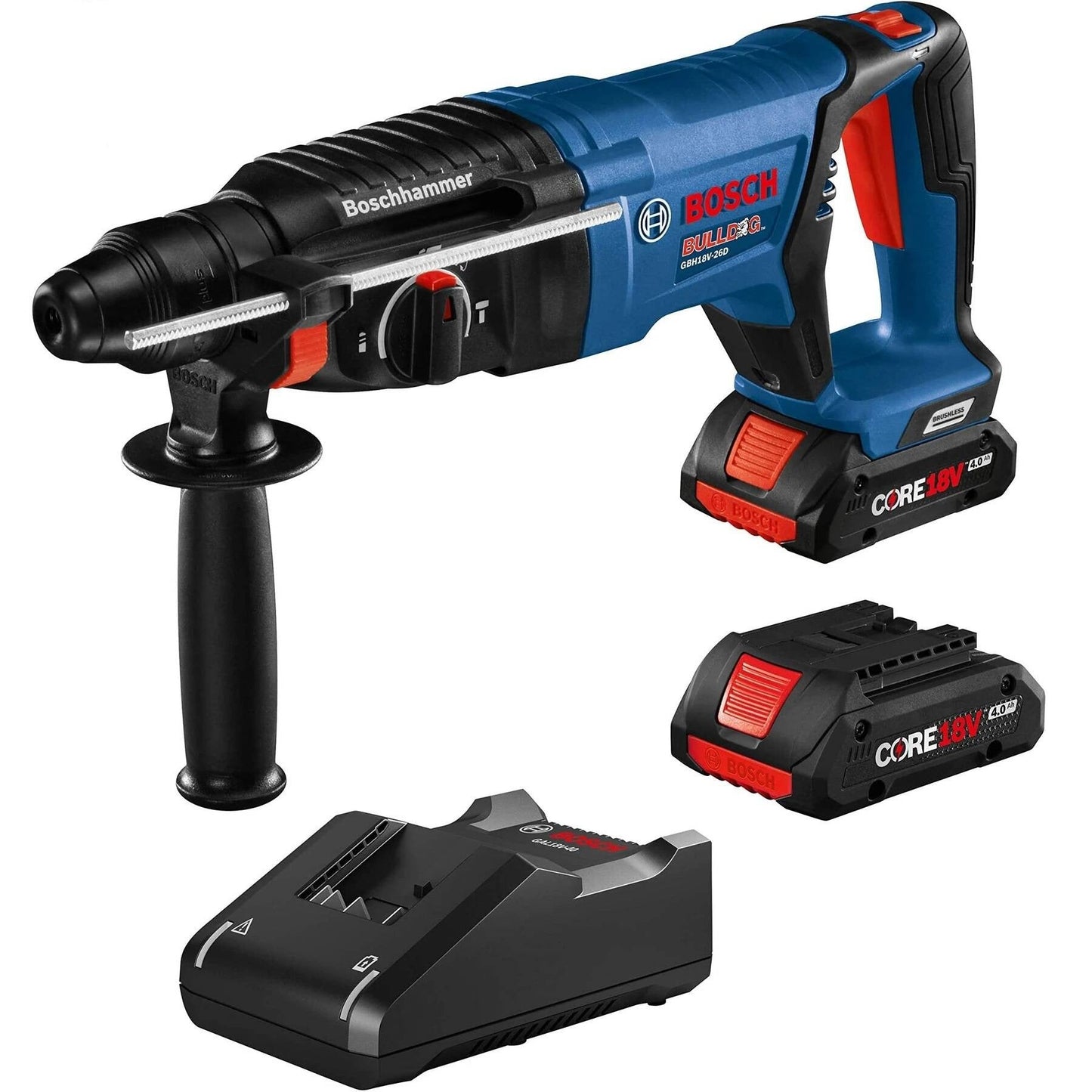 BOSCH GBH18V-26DK25 18V Brushless 1" SDS-plus Bulldog Rotary Hammer Kit - 2 Batteries - GBH18V-26DK25 VM Hardware