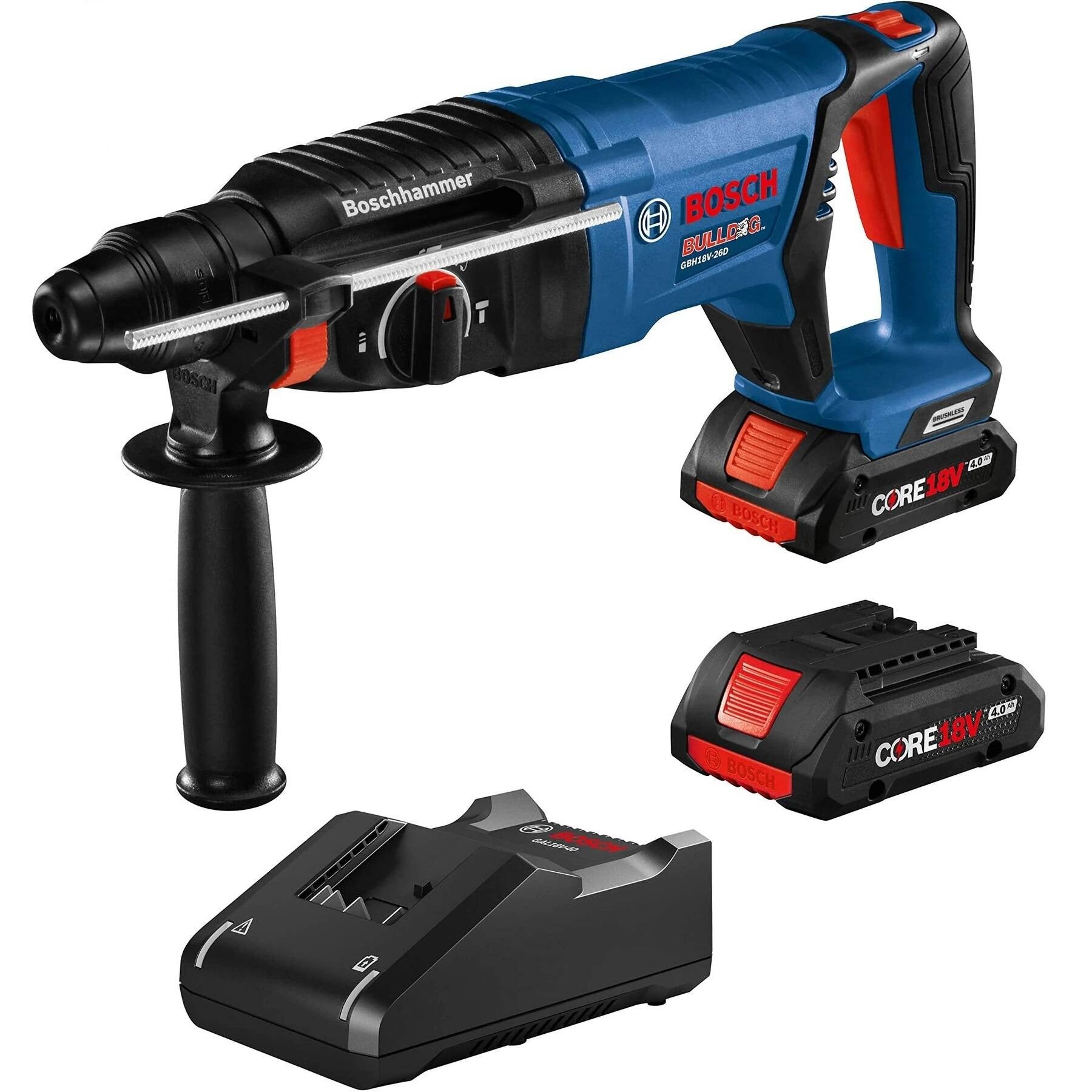 BOSCH GBH18V-26DK25 18V Brushless 1" SDS-plus Bulldog Rotary Hammer Kit - 2 Batteries - GBH18V-26DK25 VM Hardware