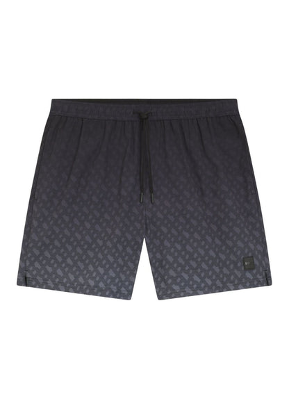 Boss Vale Monogram Print Shorts - Black Denim Exchange