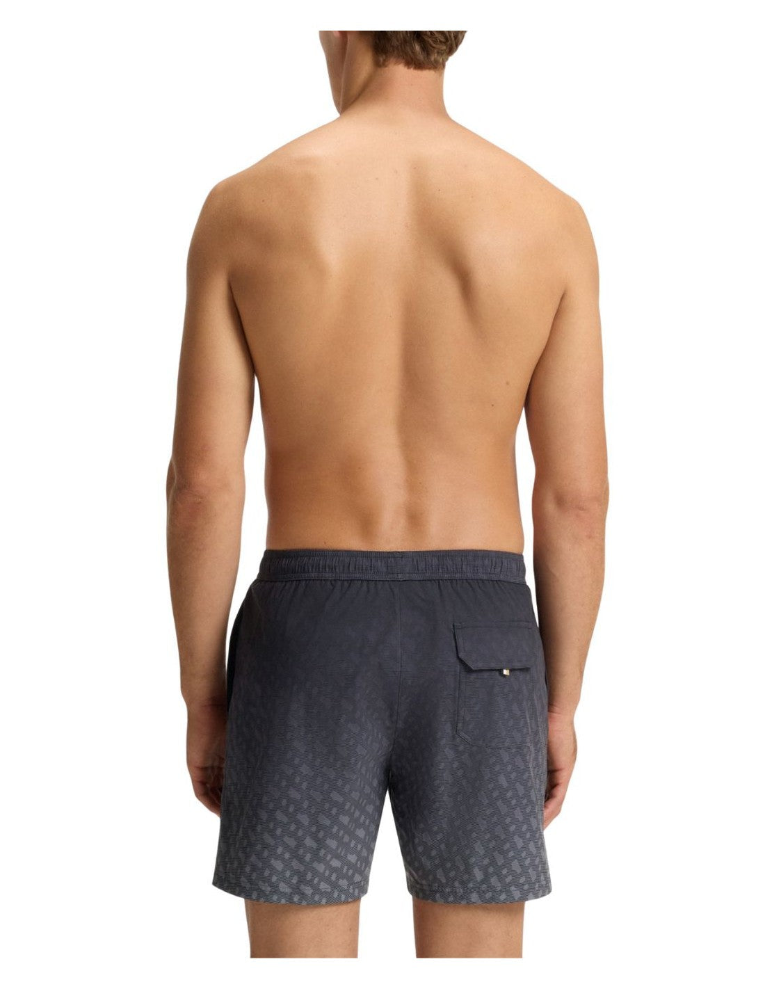 Boss Vale Monogram Print Shorts - Black Denim Exchange