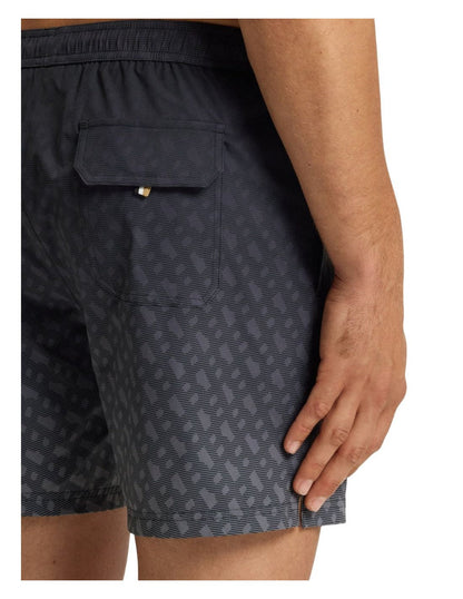 Boss Vale Monogram Print Shorts - Black Denim Exchange