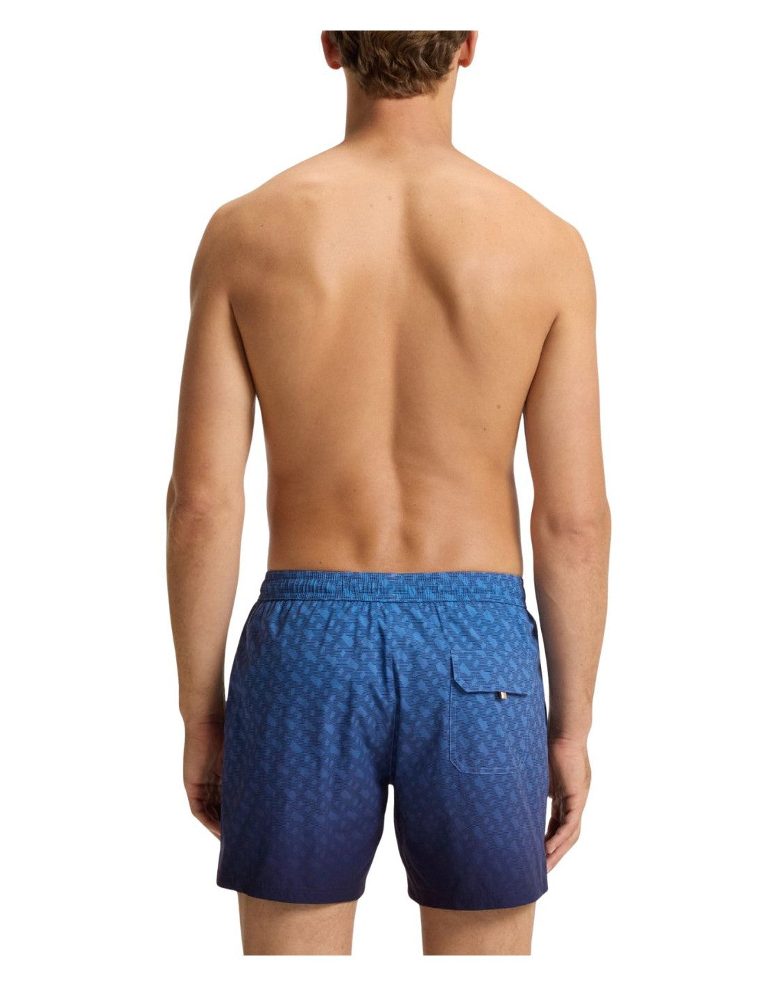 Boss Vale Monogram Print Shorts - Blue Denim Exchange