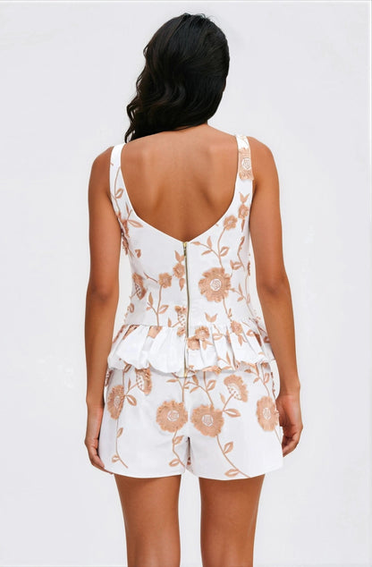 Botanical Poplin Mini Skirt – Off White XO, Tina