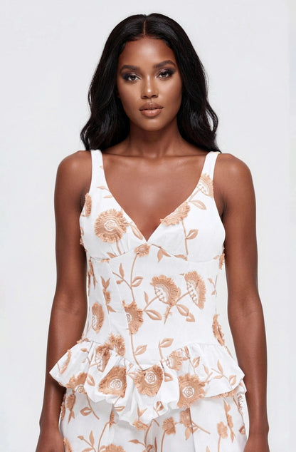 Botanical Poplin Top – Off White XO, Tina