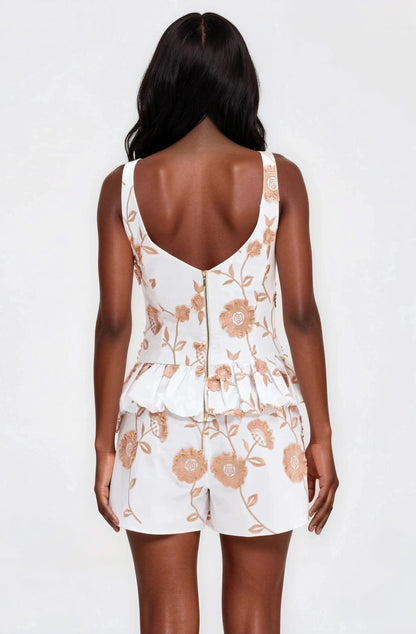 Botanical Poplin Top – Off White XO, Tina