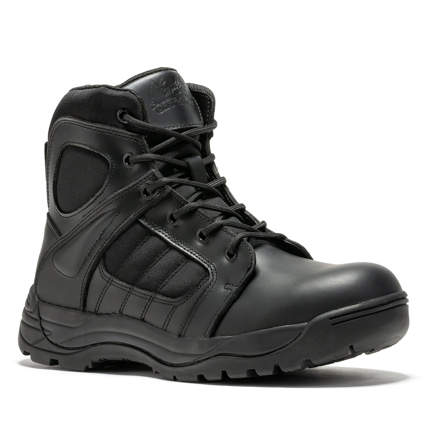 Botas Pro Black Men's 6 inch Side Zipper Rubber Sole Tactical Boots BMP111BK Rock Rooster Footwear Inc
