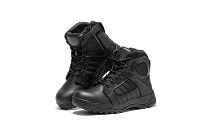 Botas Pro Black Men's 6 inch Side Zipper Rubber Sole Tactical Boots BMP111BK Rock Rooster Footwear Inc