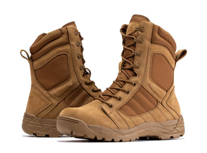 Botas Pro Coyote Men's 8 inch Side Zipper Rubber Sole Tactical Boots BMP110CT Rock Rooster Footwear Inc