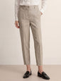 Linen Tailored Straight Cropped Pants LOGAN LINTICO