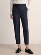 Linen Tailored Straight Cropped Pants LOGAN LINTICO