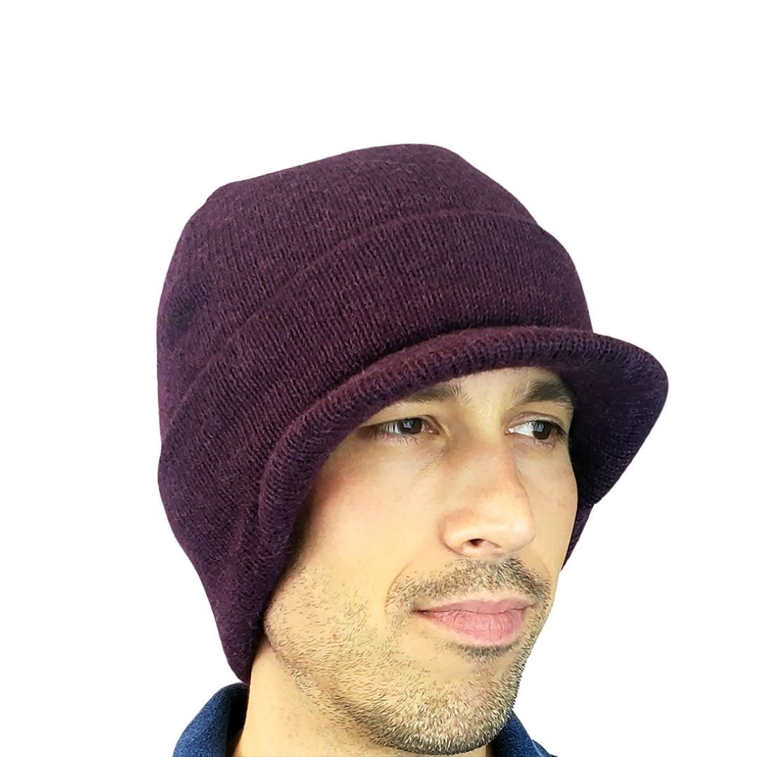Brimmed Alpaca Knit Radar Mash Hat Purely Alpaca