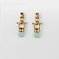 Brioette - Aqua Chalcedony Horse Bit Equestrian Earring in Gold Urban-Equestrian