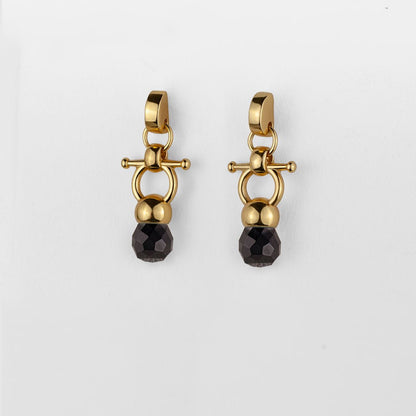 Brioletrte - Black Onyx Equestrian Horse Bit Necklace in Gold Urban-Equestrian