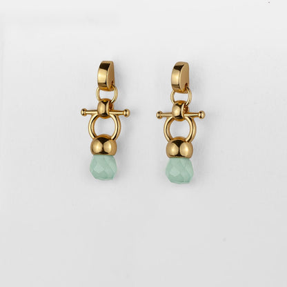 Briolette - Aqua Chalcedony Equestrian Horse Bit Necklace in Gold Urban-Equestrian