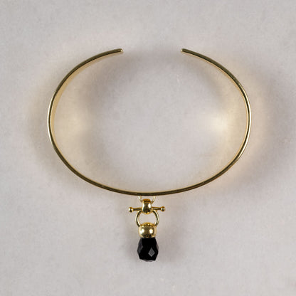 Briolette - Black Onyx Horse Bit Cuff Bracelet in Gold Urban-Equestrian