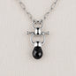 Briolette - Black Onyx Equestrian Horse Bit Necklace in Silver Urban-Equestrian
