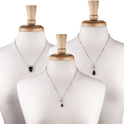 Briolette - Black Onyx Equestrian Horse Bit Necklace in Silver Urban-Equestrian
