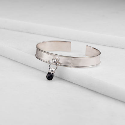 Briolette - Black Onyx Horse Bit Cuff Bracelet in Silver Urban-Equestrian