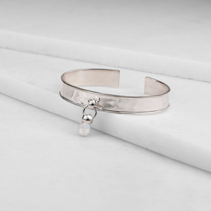 Briolette - Moonstone Horse Bit Cuff Bracelet in Silver Urban-Equestrian