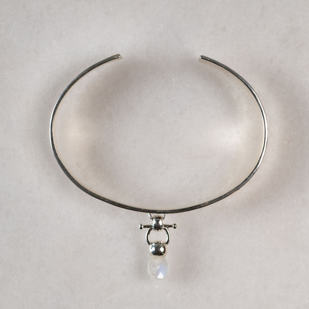 Briolette - Moonstone Horse Bit Cuff Bracelet in Silver Urban-Equestrian