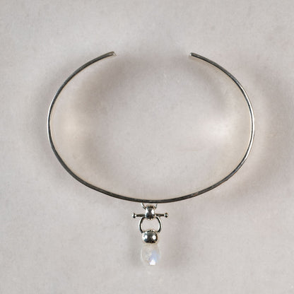 Briolette - Moonstone Horse Bit Cuff Bracelet in Silver Urban-Equestrian