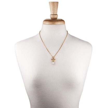 Briolette - Moonstone Equestrian Horse Bit Necklace in Gold Urban-Equestrian