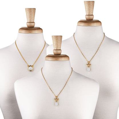 Briolette - Moonstone Equestrian Horse Bit Necklace in Gold Urban-Equestrian