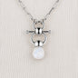 Briolette - Moonstone Equestrian Horse Bit Necklace in Silver Urban-Equestrian