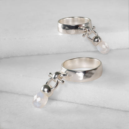Briolette - Moonstone Horse Bit Equestrian Earring in Silver Urban-Equestrian