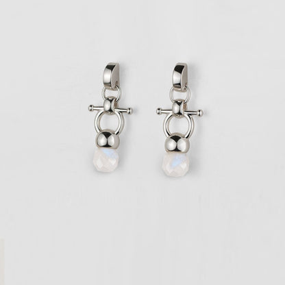 Briolette - Moonstone Horse Bit Equestrian Earring in Silver Urban-Equestrian