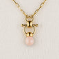 Briolette - Rose Quartz Equestrian Horse Bit Necklace in Gold Urban-Equestrian