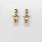 Briolette - Rose Quartz Horse Bit Equestrian Earring in Gold Urban-Equestrian
