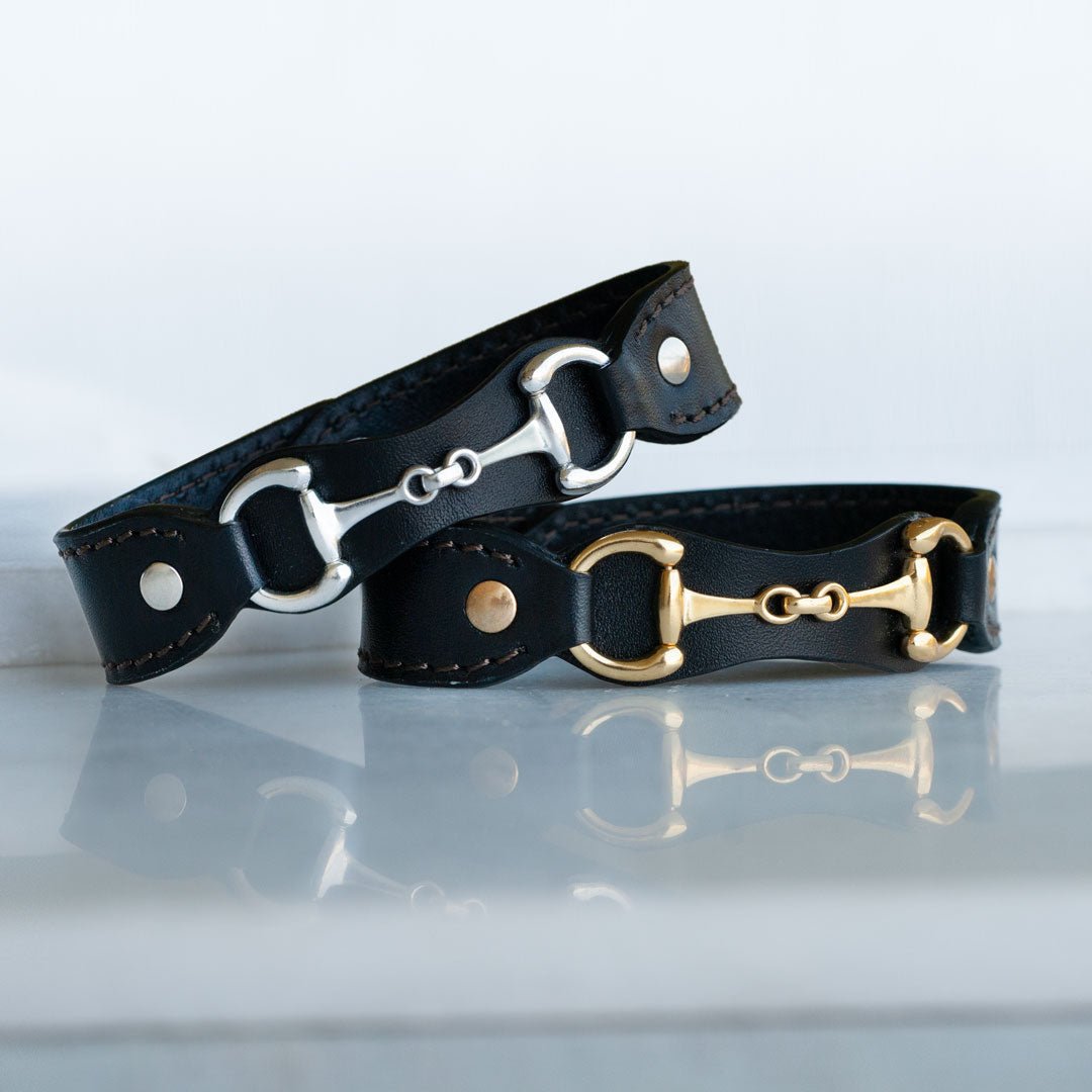 Bronson - Equestrian Leather Horse Bit Bracelet in Gold Urban-Equestrian