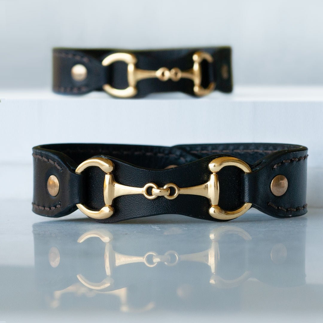 Bronson - Equestrian Leather Horse Bit Bracelet in Gold Urban-Equestrian